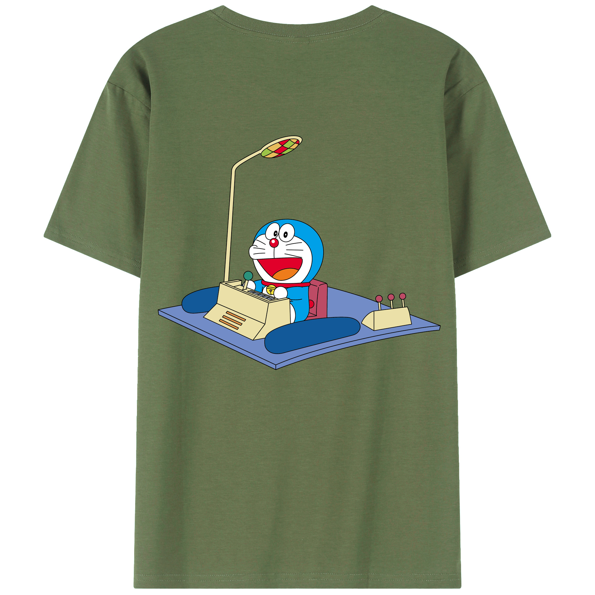 （画像用） ドラえもん Doraemon 綿100％ メンズ半袖Tシャツ（バックプリント） 通気性